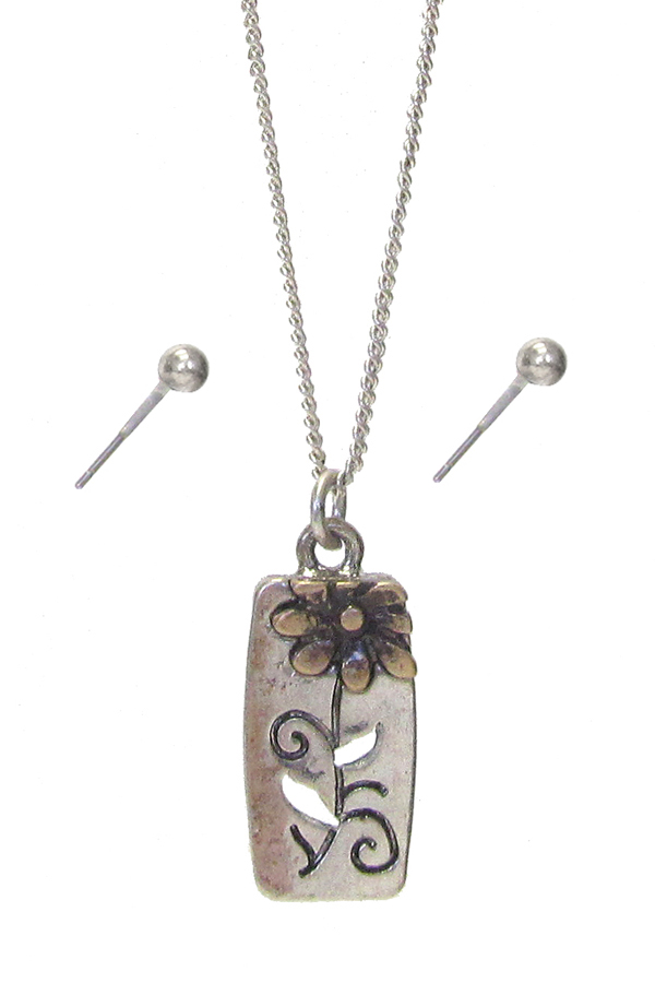 FLOWER PENDANT NECKLACE SET