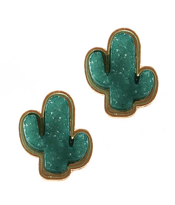 DRUZY CACTUS EARRING