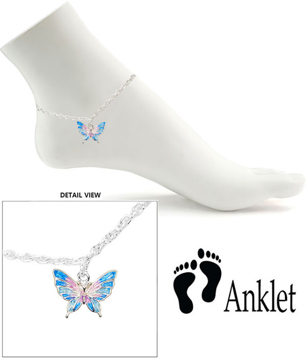 Epoxy butterfly anklet
