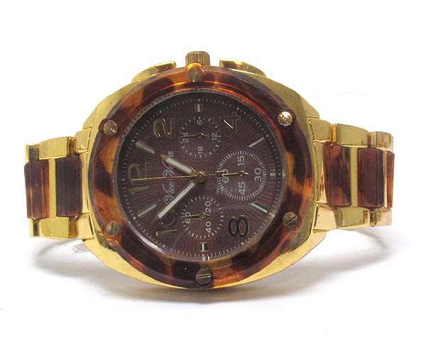 Round frame designer style acrylic band watch