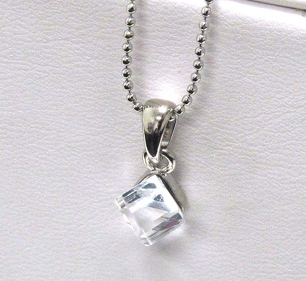Swarovski crystal cube necklace - made in usa