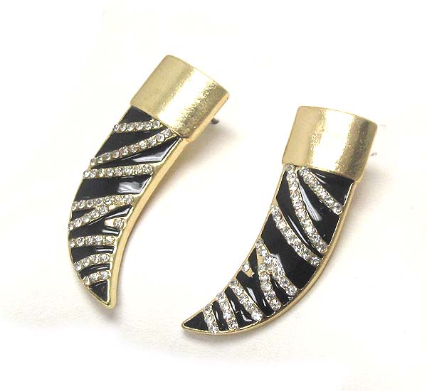 CRYSTAL ZEBRA HORN EARRING