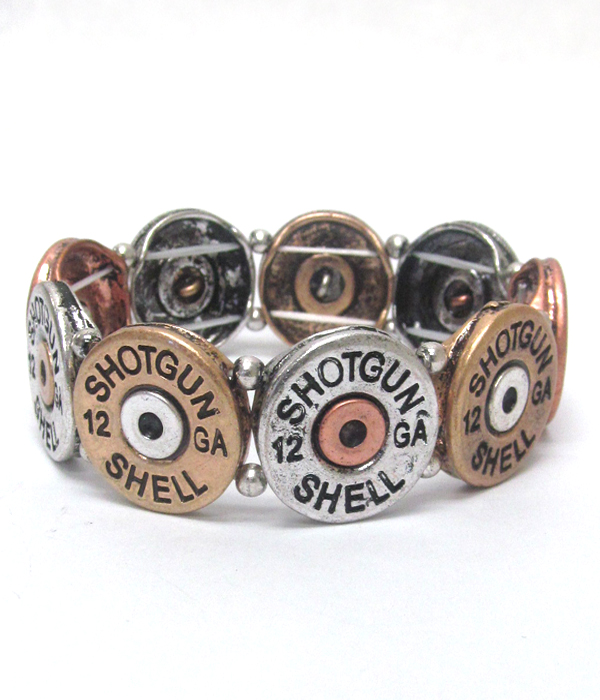 Multi metal bullets linked bracelet