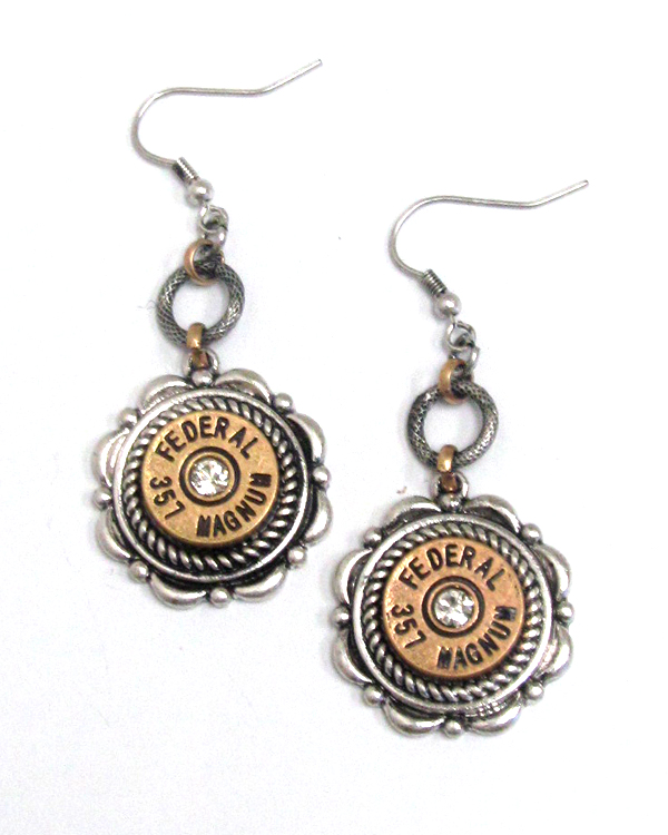 Bullet fish hook drop earrings