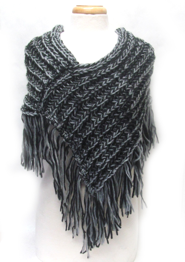 Knit and crochet shawl or stoles poncho