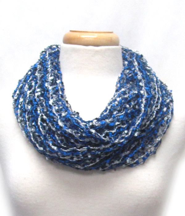 Net and fringe infinity scarf