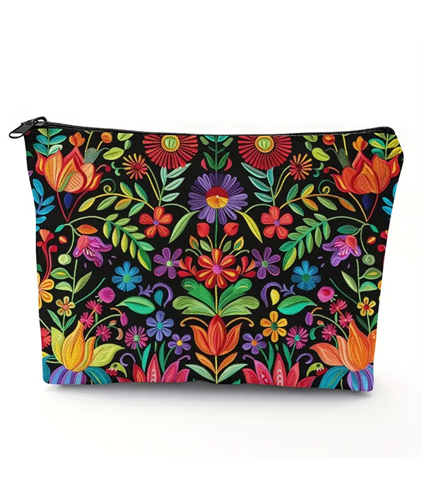 Flower pattern makeup cosmetic bag