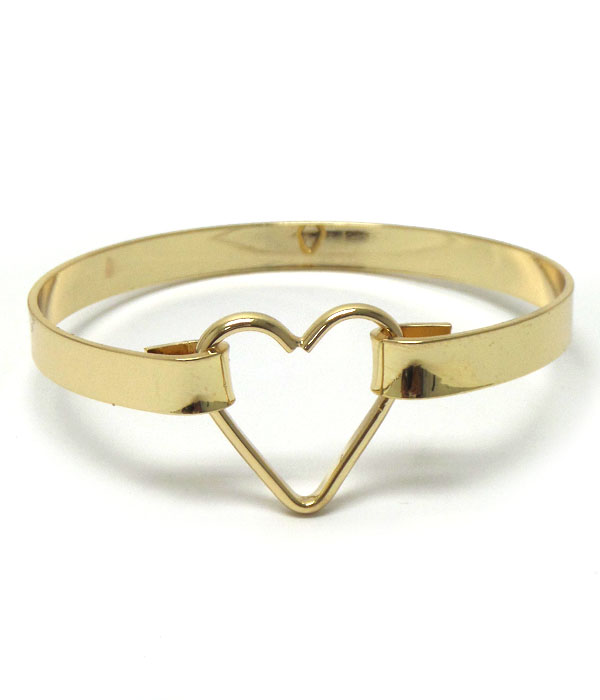 Metal heart simple bangle bracelet -valentine