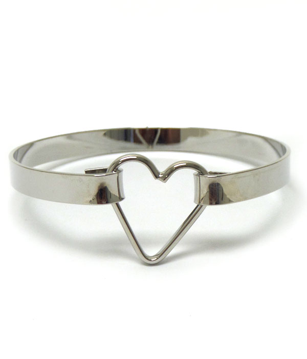 Metal heart simple bangle bracelet