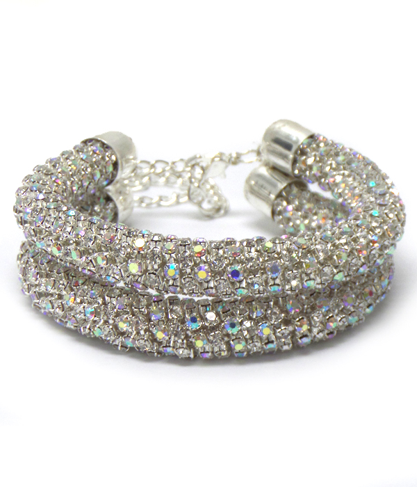 Double layer rhinestone bracelet