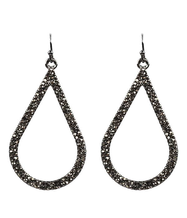 Double layer crystal stud earring - teardrop