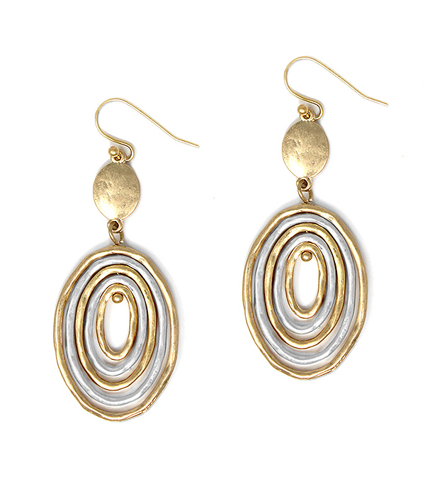 METAL WIRE MULTI OVAL EARRING