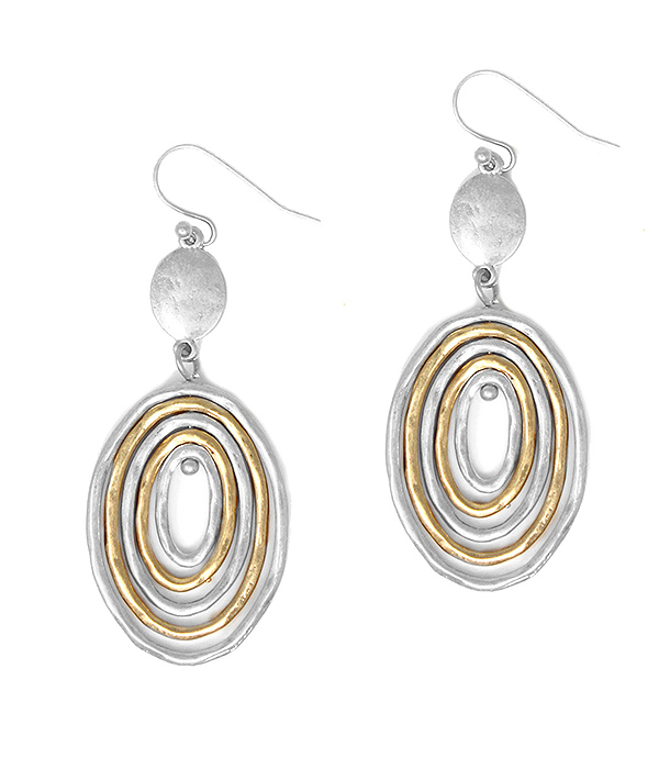 Metal wire multi oval earring