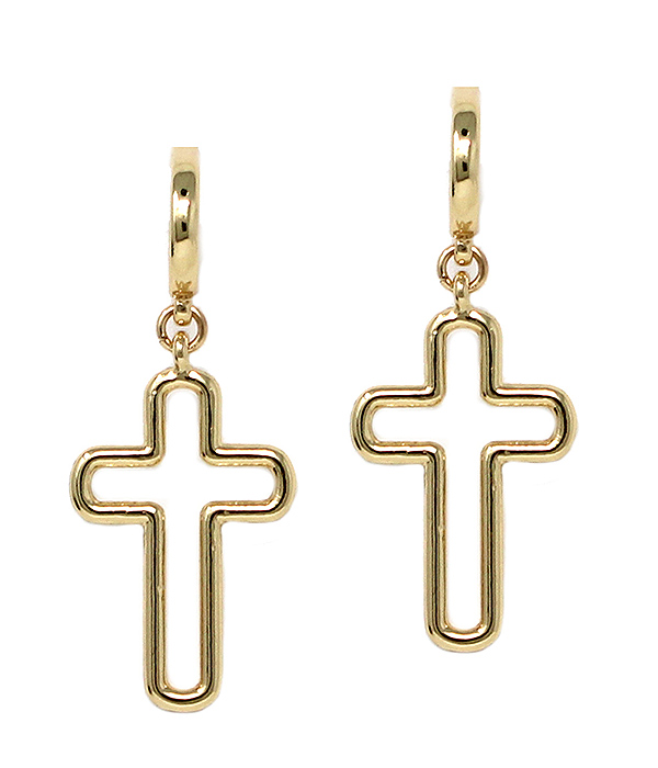 WIRE CROSS EARRING