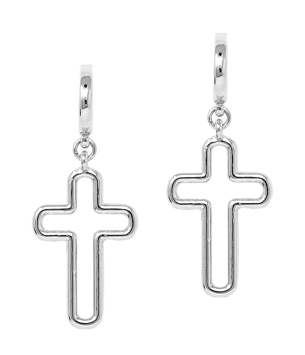Wire cross earring