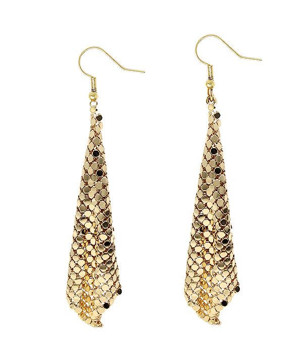 METAL MESH SEQUIN DROP EARRING