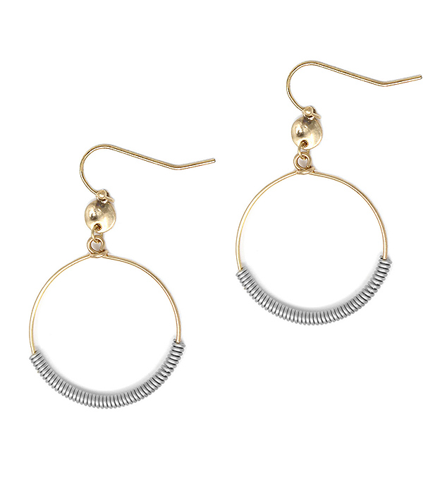 WIRE WRAP HOOP DROP EARRING