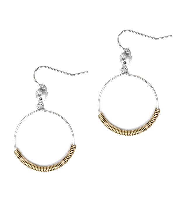 WIRE WRAP HOOP DROP EARRING