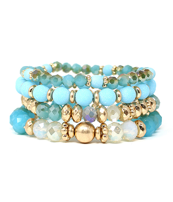 MULTI BEAD MIX STACKABLE STRETCH BRACELET SET