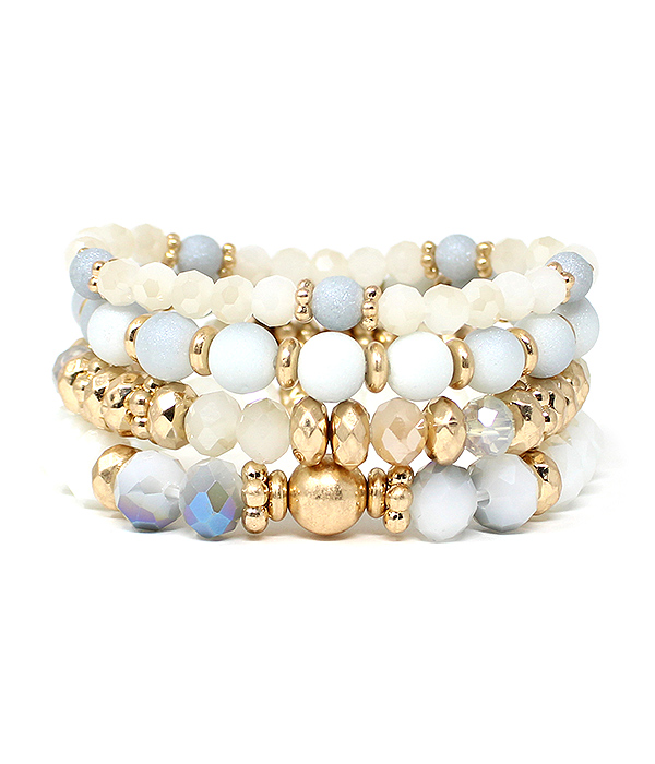 MULTI BEAD MIX STACKABLE STRETCH BRACELET SET