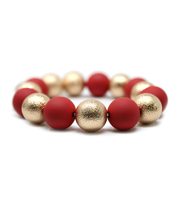 Multi ball bead stretch bracelet