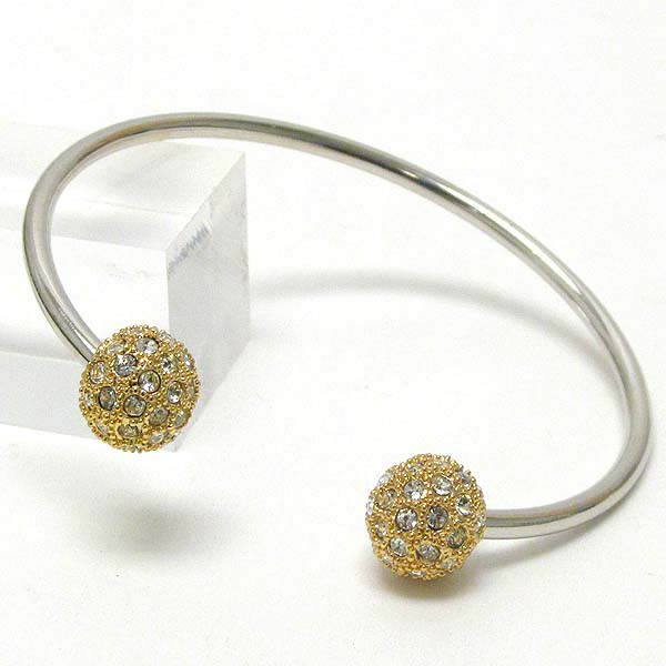 Crystal ball deco wire bangle bracelet