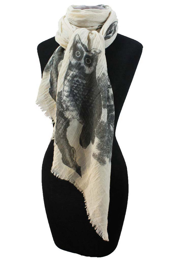 Owl print scarf
