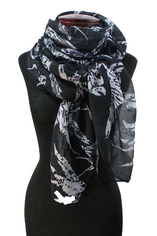 Multi swallow print scarf