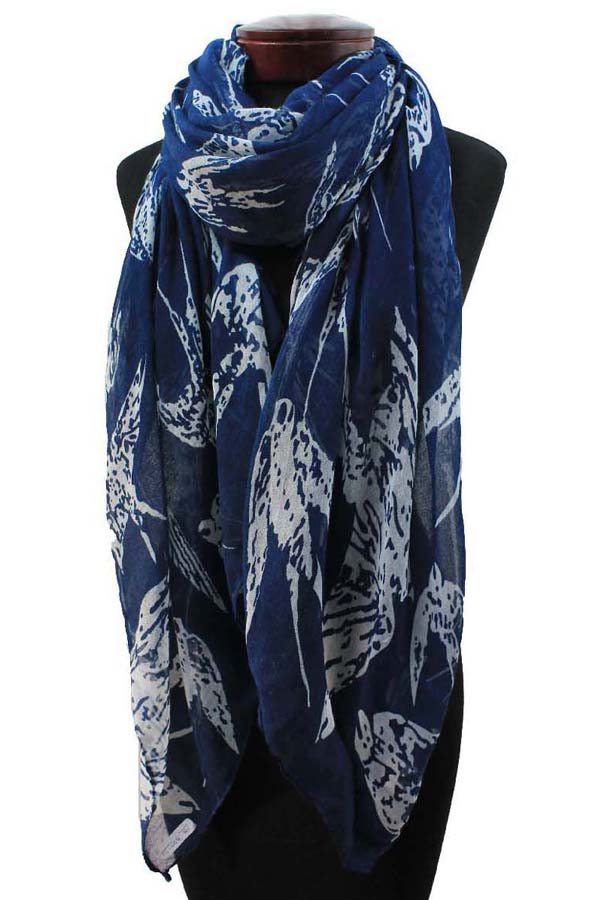 Multi swallow print scarf