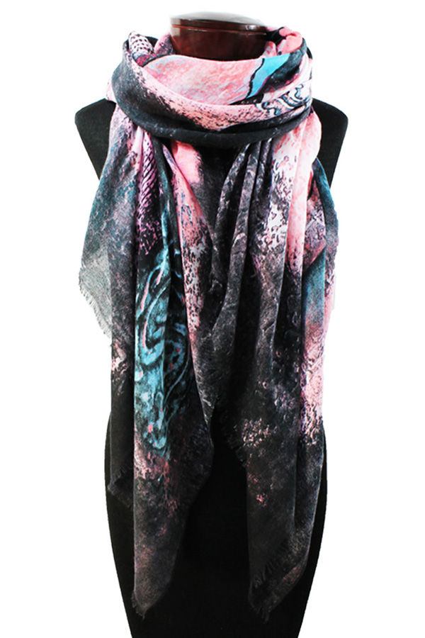 Watercolor abstract scarf