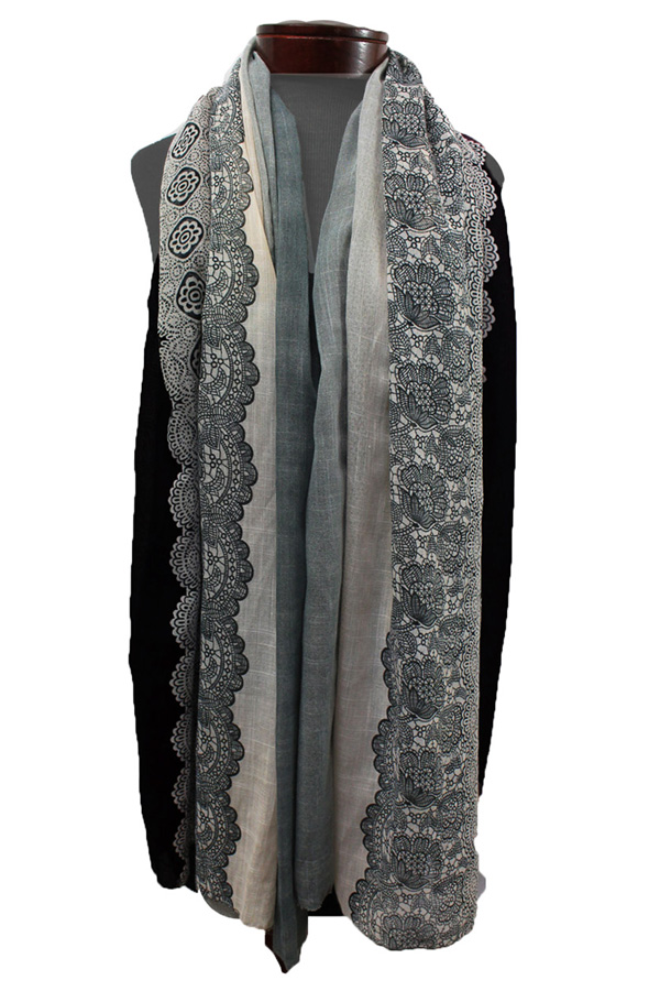 Lace print scarf