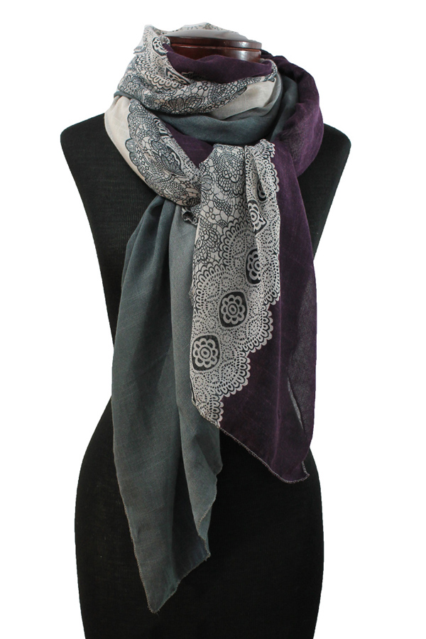 Lace print scarf
