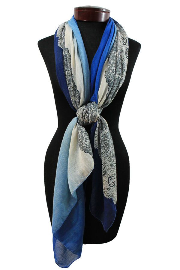 Lace print scarf