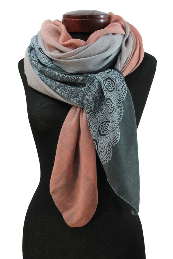 Lace print scarf