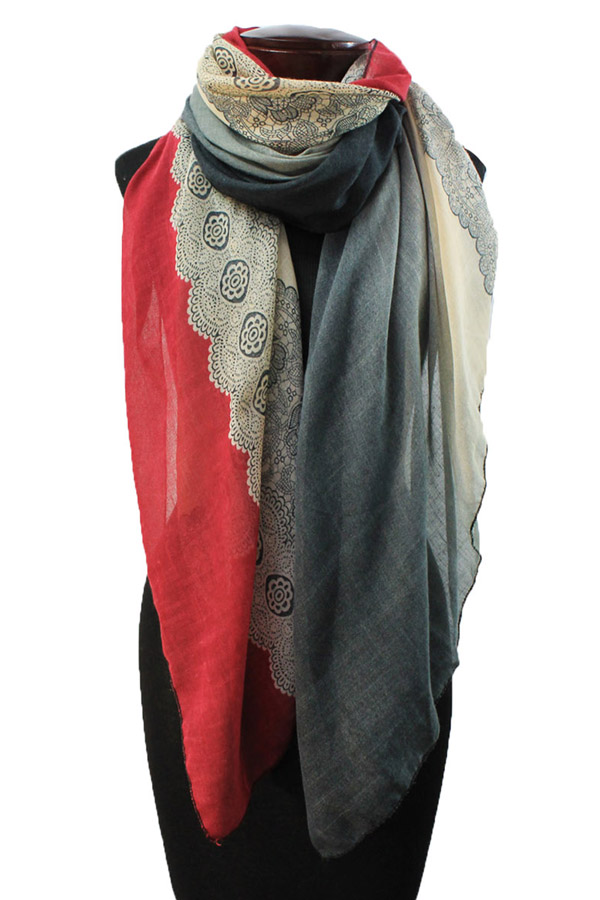 Lace print scarf