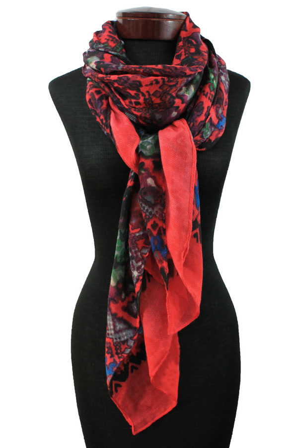 Watercolor abstract scarf