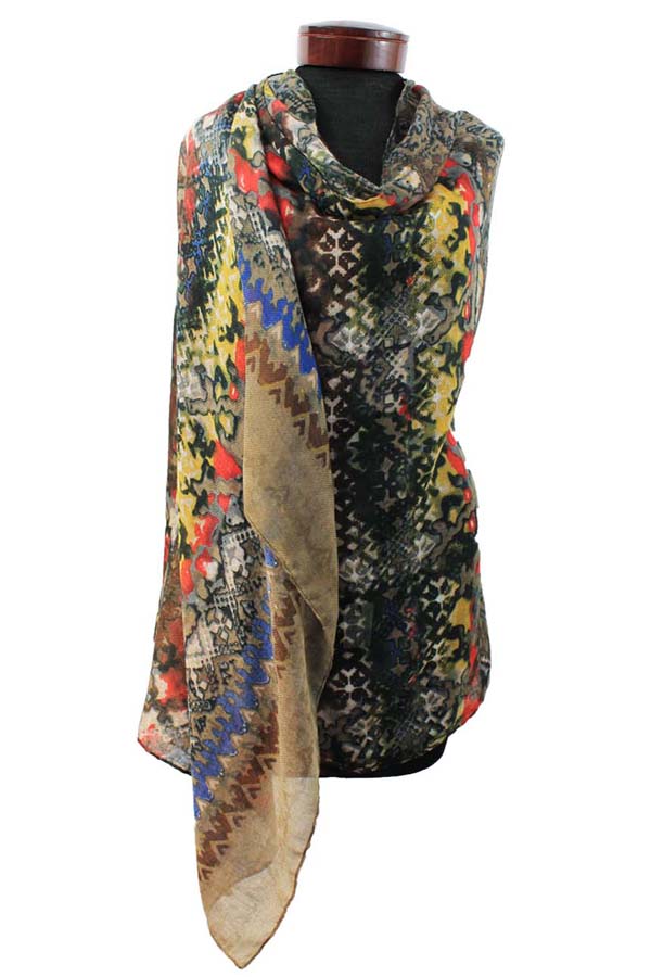 Watercolor abstract scarf