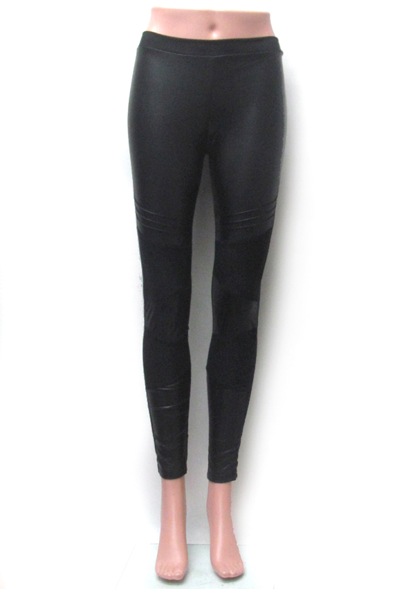 Leather and cloth fall winter leggings