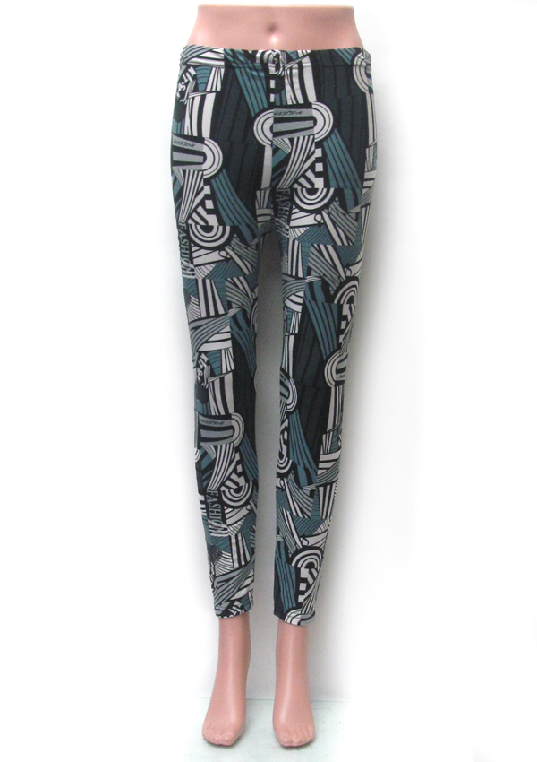 Multi pattern print fall winter leggings