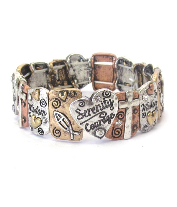 Chico style vintage metal stretch bracelet - serenity