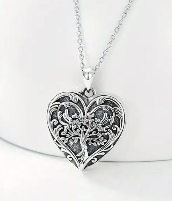 Tree of life heart pendant necklace