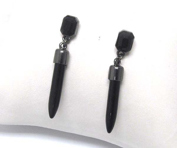 Crystal and bullet drop earring