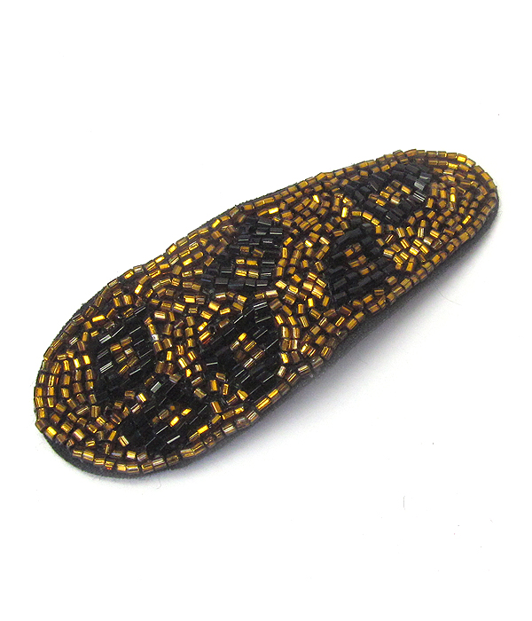 MULTI SEED BEAD ANIMAL PRINT HAIR PIN