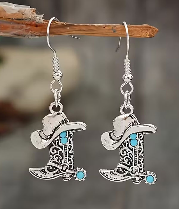 Retro cowboy boot earring