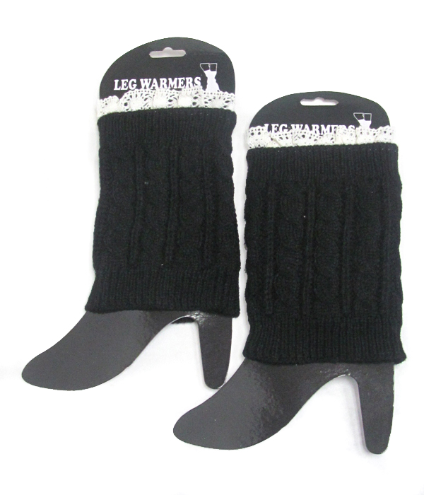 Lace and crochet leg warmer boot cuffs