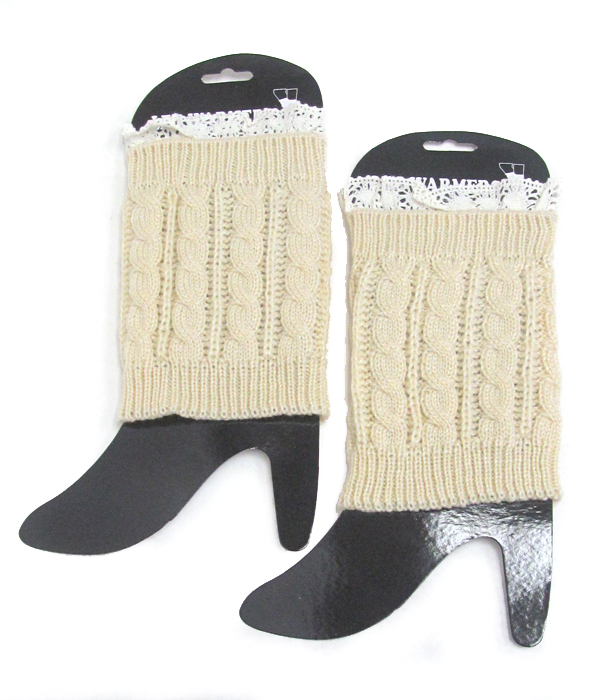 Lace and crochet leg warmer boot cuffs