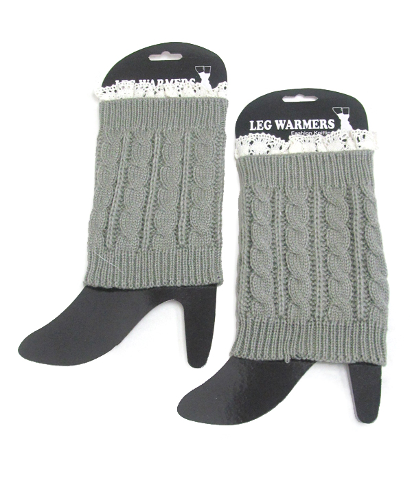 Lace and crochet leg warmer boot cuffs