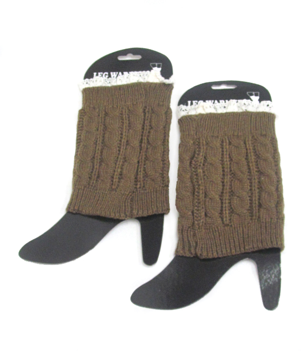 Lace and crochet leg warmer boot cuffs