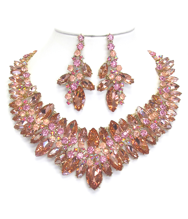 Luxury class victorian style and australian crystal party necklace set