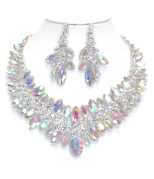 Luxury class victorian style and australian crystal party necklace set